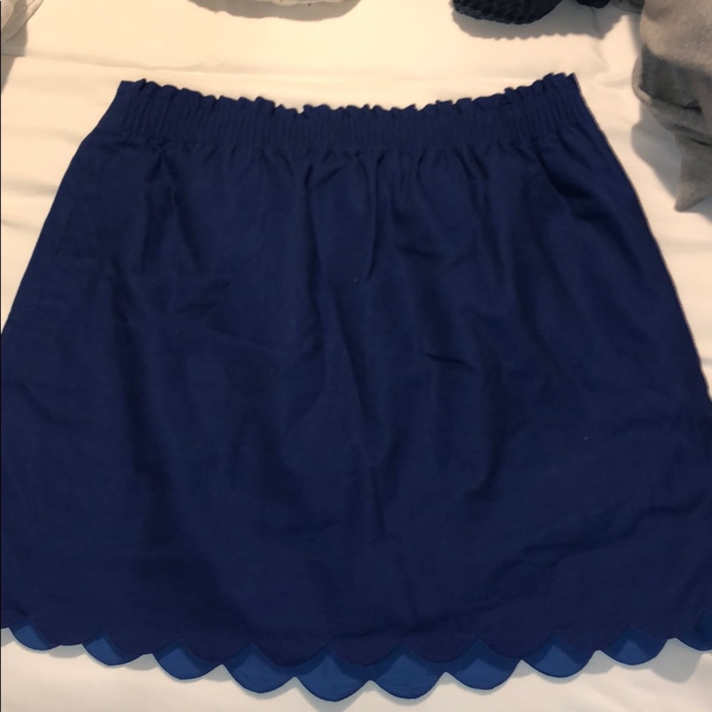J Crew Scalloped Hem Royal blue skirt NWT